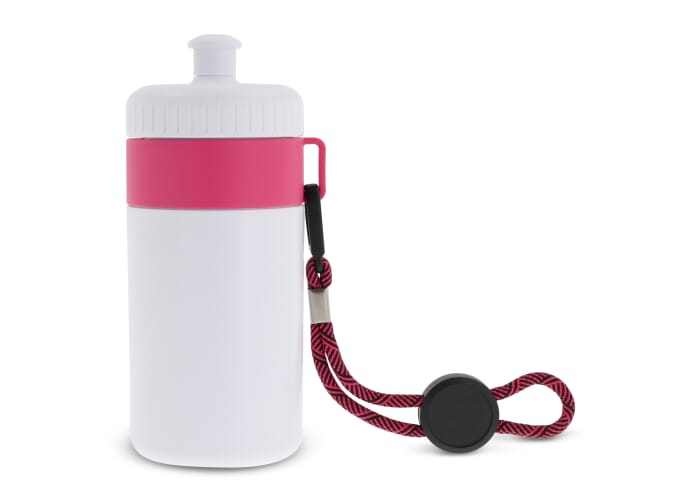 Bidon sport promotionnel 500 ml Blanc et Rose